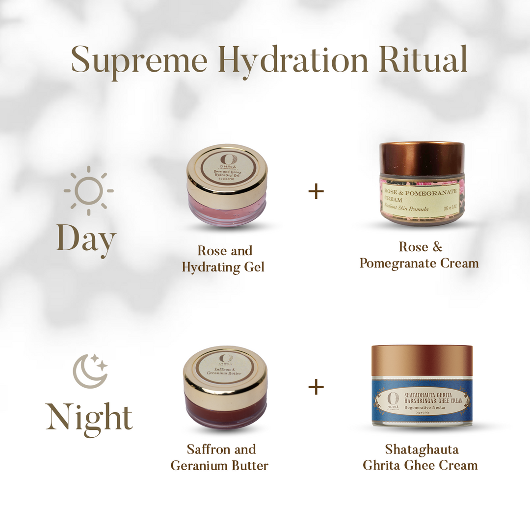 Supreme Hydration Ritual with Shatadhauta Ghrita Harshringar Ghee Cream - OHRIA AYURVEDA INDIA