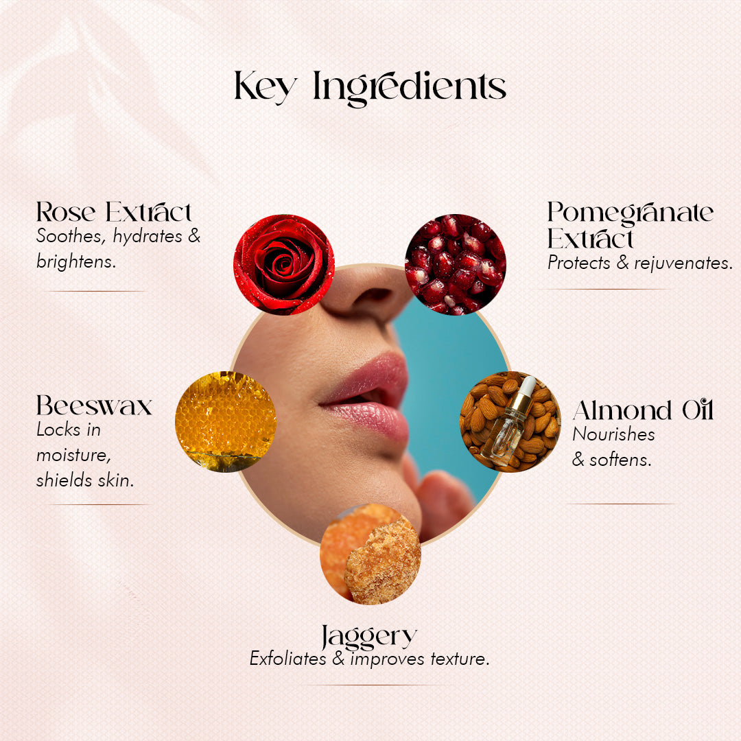 Rose & Pomegranate Jaggery Lip Balm OHRIA AYURVEDA