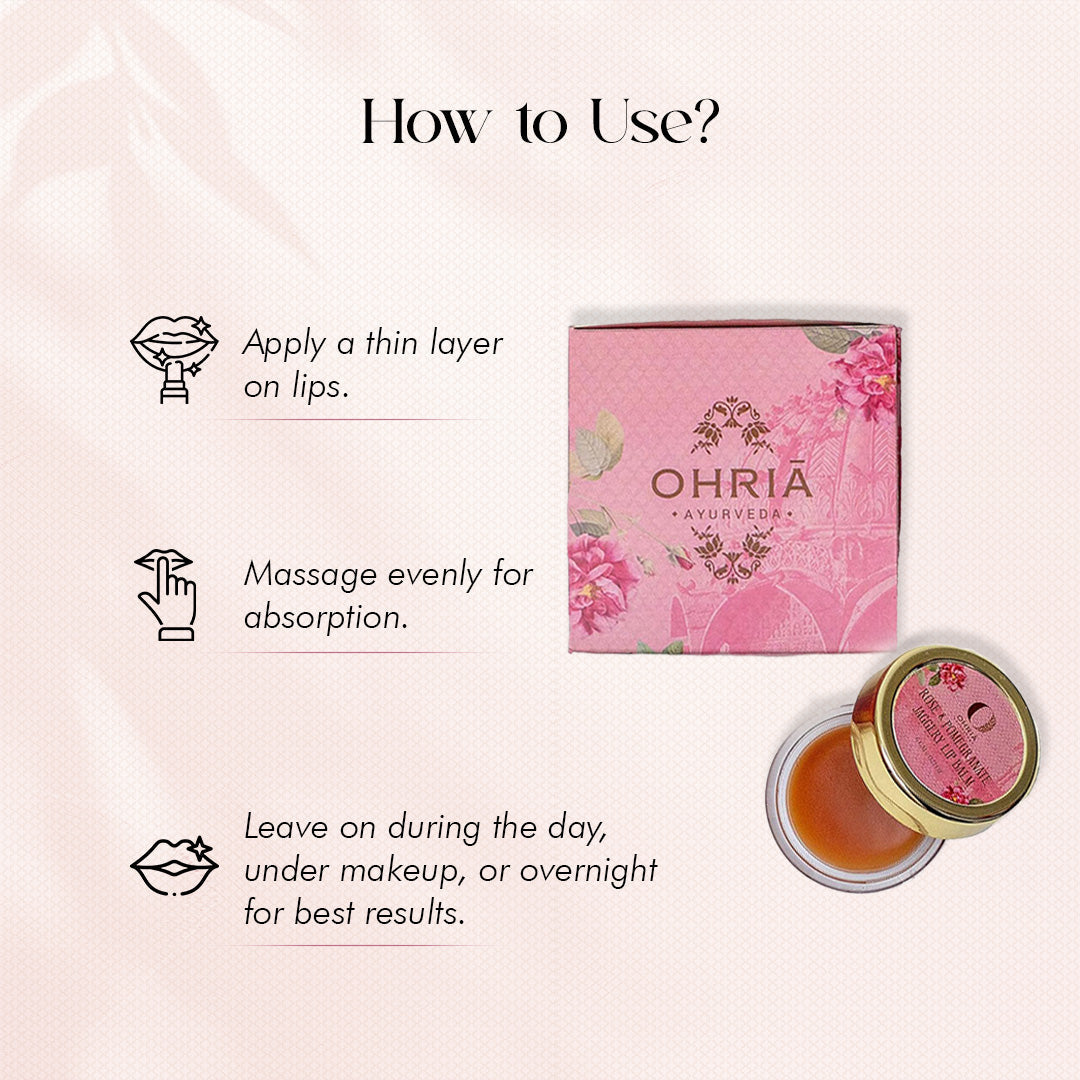 Rose & Pomegranate Jaggery Lip Balm OHRIA AYURVEDA