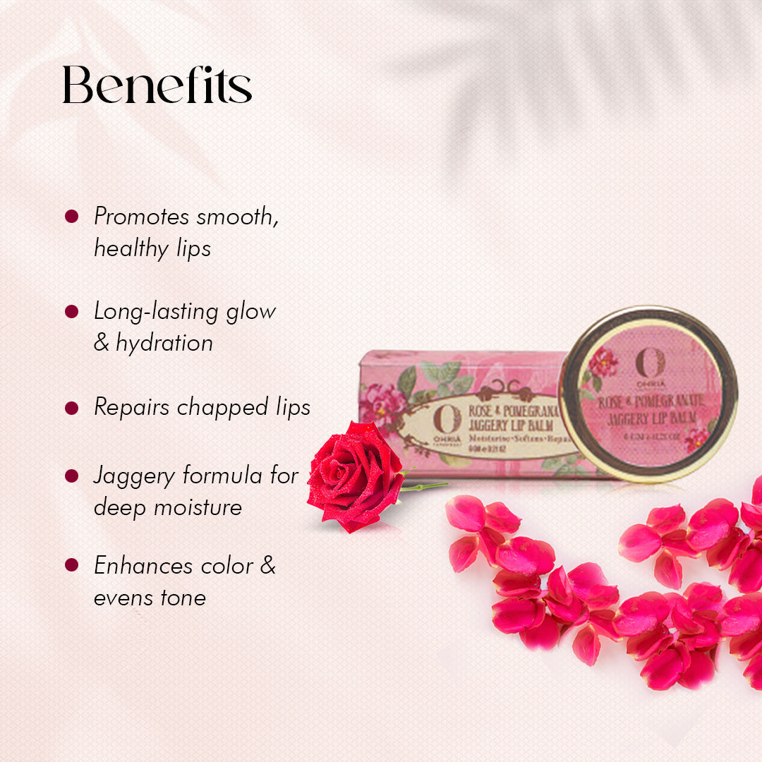 Rose & Pomegranate Jaggery Lip Balm OHRIA AYURVEDA