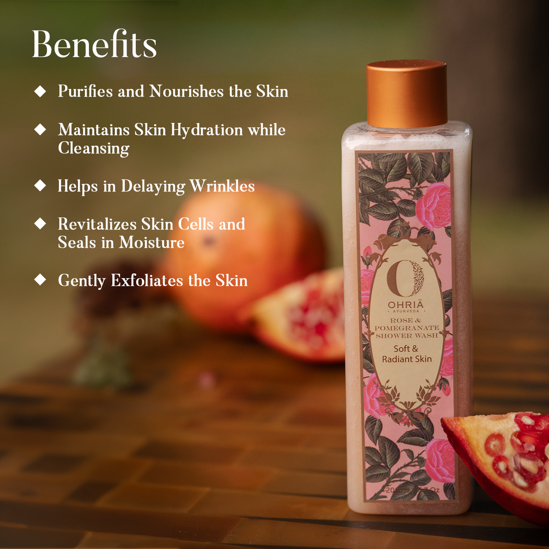 ROSE & POMEGRANATE SHOWER WASH OHRIA AYURVEDA