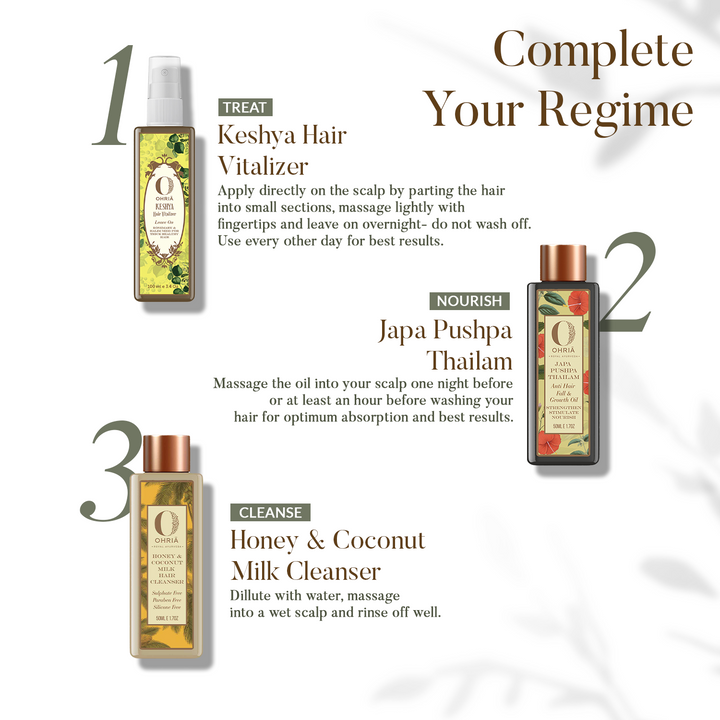 Complete your regime with Keshya Hair Vitaliser - OHRIA AYURVEDA INDIA