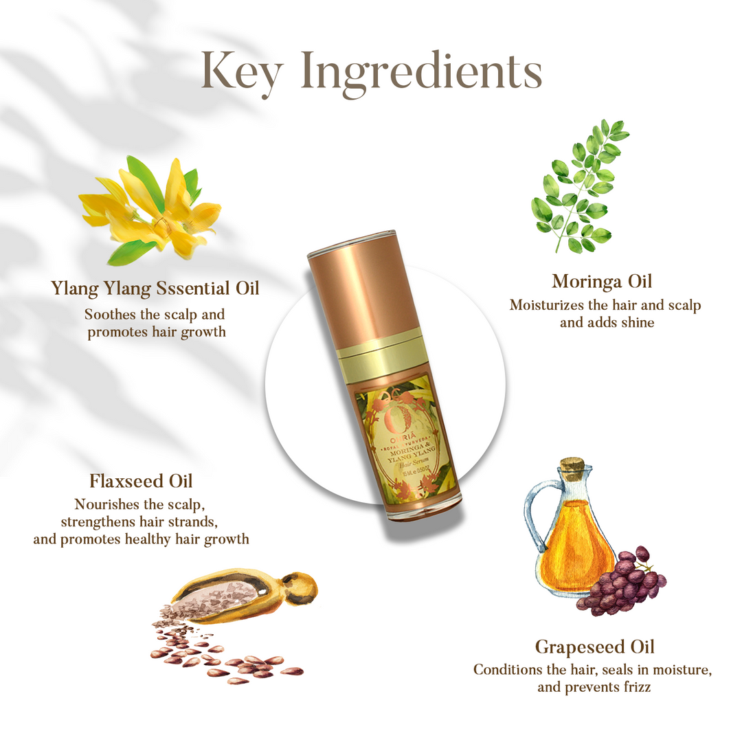 Key Ingredients of Moringa & Ylang Ylang Hair Serum OHRIA AYURVEDA