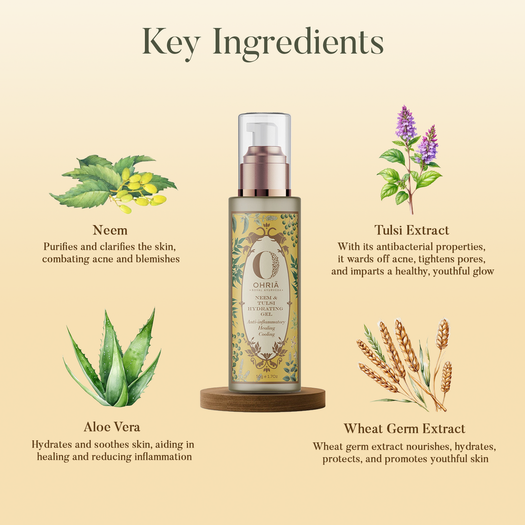 Key Ingredients of Neem & Tulsi Hydrating Gel - OHRIA AYURVEDA