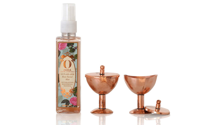 Pure Copper Eye Cups Ritual: Netra Shudhi With Rose Facial Mist OHRIA AYURVEDA