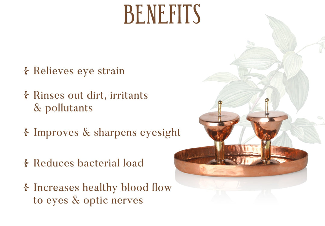 Pure Copper Eye Cups Ritual: Netra Shudhi With Rose Facial Mist OHRIA AYURVEDA